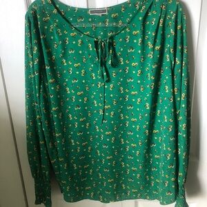 Pleione Green Floral Blouse Size XL